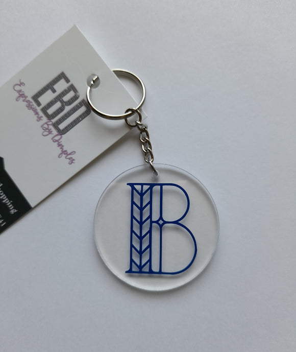 Letter Disc Keychain